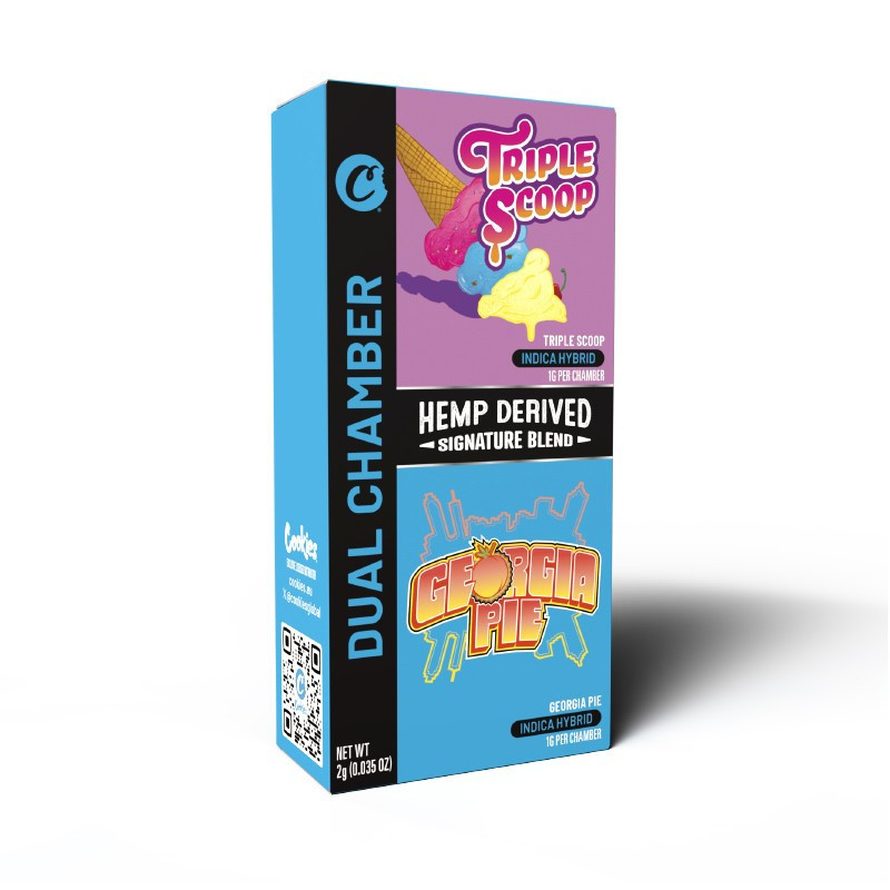 TRIPLE SCOOP & GEORGIA PIE 99% 2ML VAPE DUAL CHAMBER SIGNATURE BLEND COOKIES