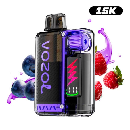 PUFF RECHARGEABLE 15K VOZOL FRAMBOISE ACIDULÉE MYRTILLE 12ML